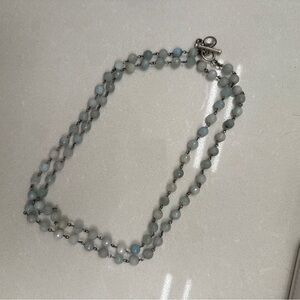 French Kande Aquamarine Stone Necklace
